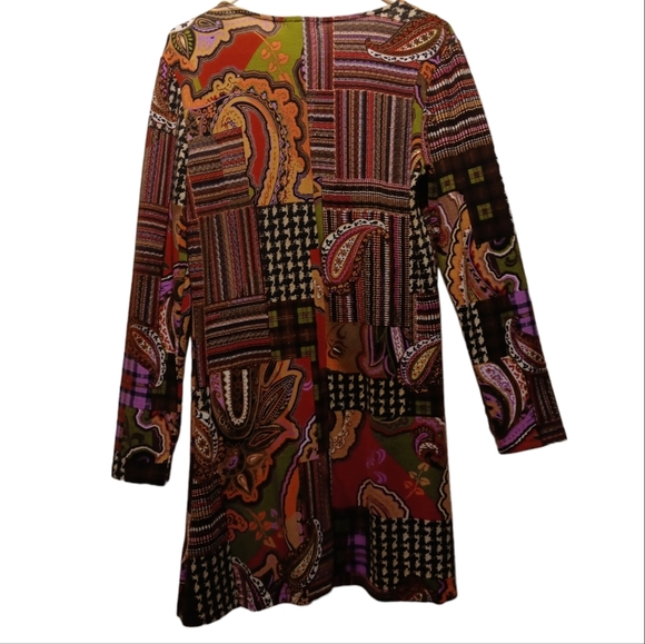 ADORE A LINE PULL OVER DRESS ABSTRACT PATTERN S LARGE - Picture 2 of 4